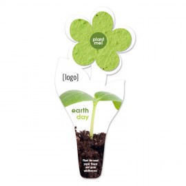 Earth Day Seed Paper Flower Bookmark - Design O with Logo