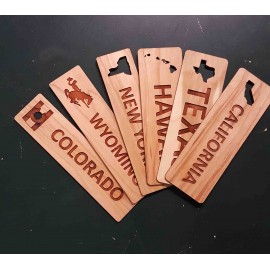 Promotional 1.5" x 5.75" Hardwood State Bookmarks  Promotional 1.5" x 5.75" Hardwood State Bookmarks