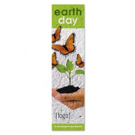 Earth Day Seed Paper Bookmark - Design M with Logo  Earth Day Seed Paper Bookmark - Design M with Logo