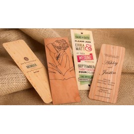 Promotional 1" x 4" - Wood Veneer Bookmarks - 2 Sided Color Print