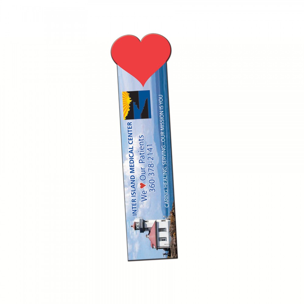 Special Shapes Heart Top Bookmark (Offset Print) with Logo
