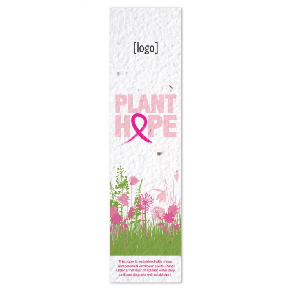 Breast Cancer Awareness Seed Paper Bookmark with Logo