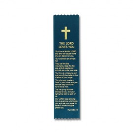 2"x8" Stock Prayer Ribbon "The Lord Loves You" Bookmark with Logo