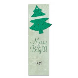 Seed Paper Holiday Shape Bookmark - Design F with Logo