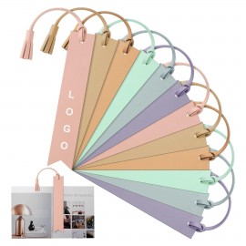 Logo Branded Leather Bookmark with Tassel  Logo Branded Leather Bookmark with Tassel