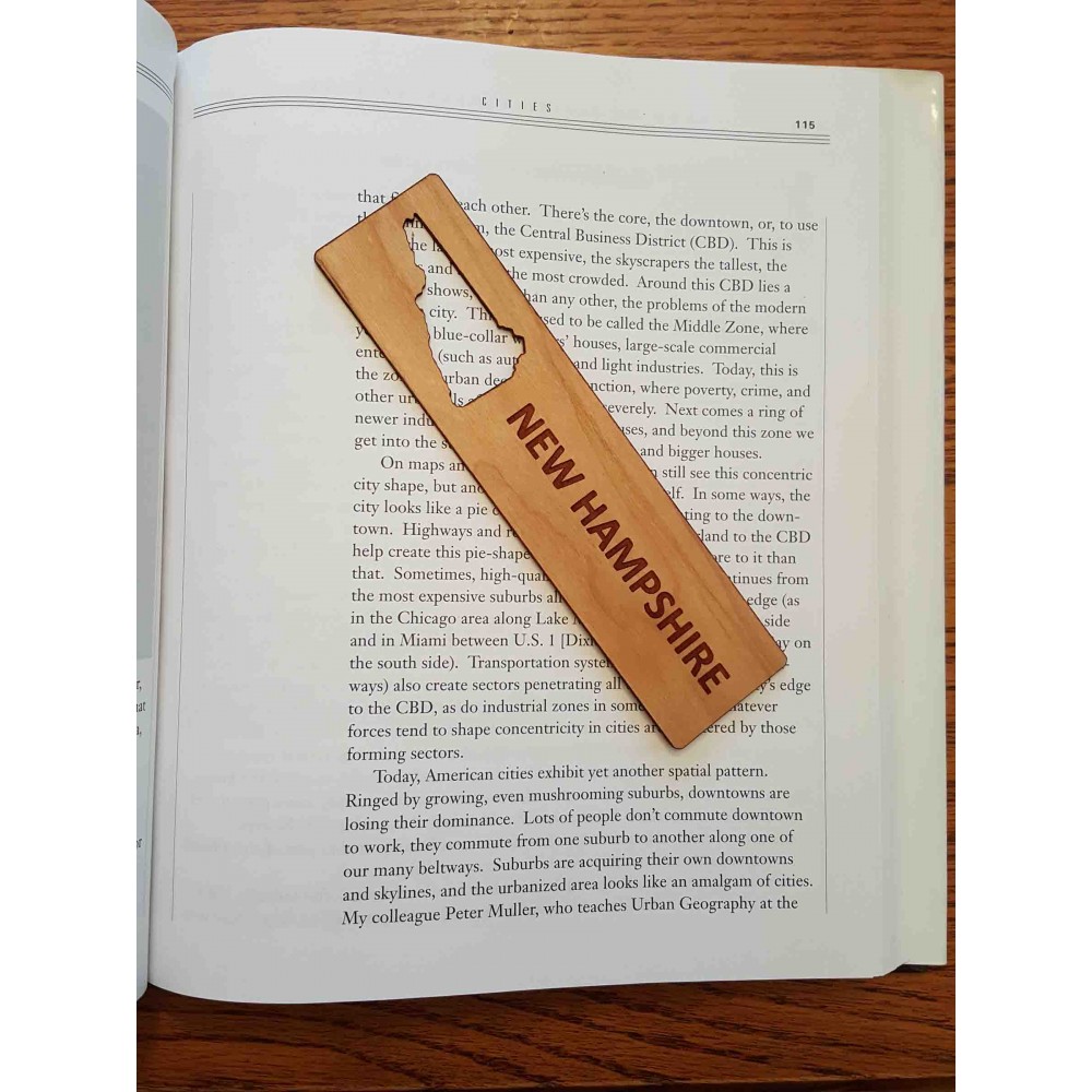 1.5" x 6" - New Hampshire Hardwood Bookmarks with Logo