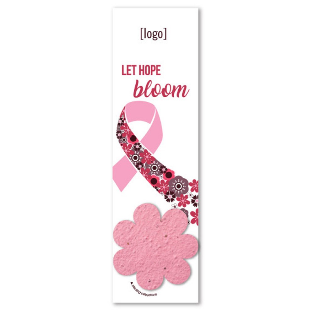 Promotional Breast Cancer Awareness Seed Paper Shape Bookmark