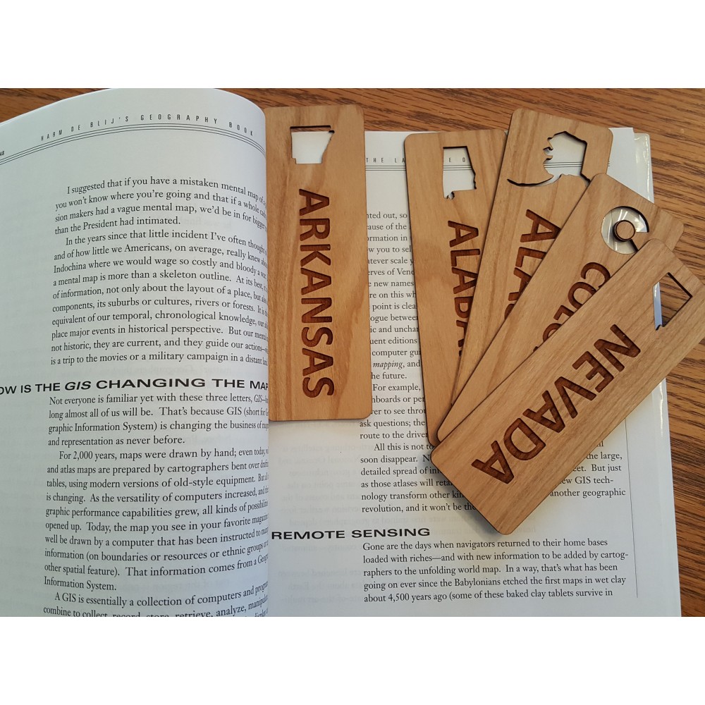 1.5" x 6" - Arkansas Hardwood Bookmarks with Logo
