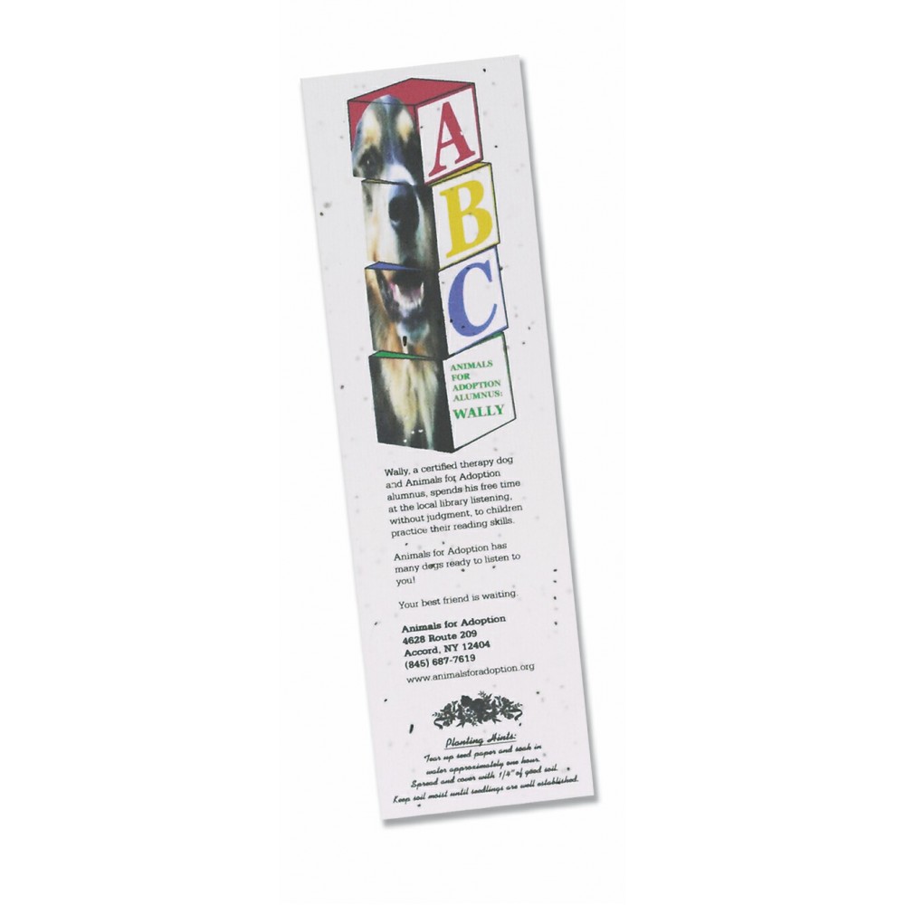 Seeded Paper Bookmark with Logo