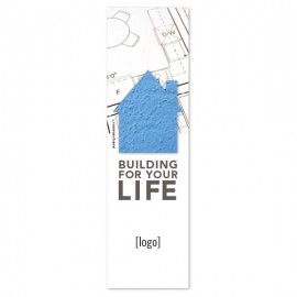 Seed Paper Real Estate Shape Bookmark - Design E with Logo