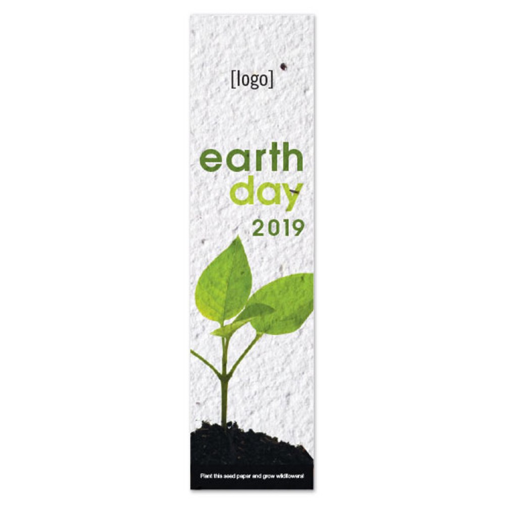 Custom Earth Day Seed Paper Bookmark - Design I