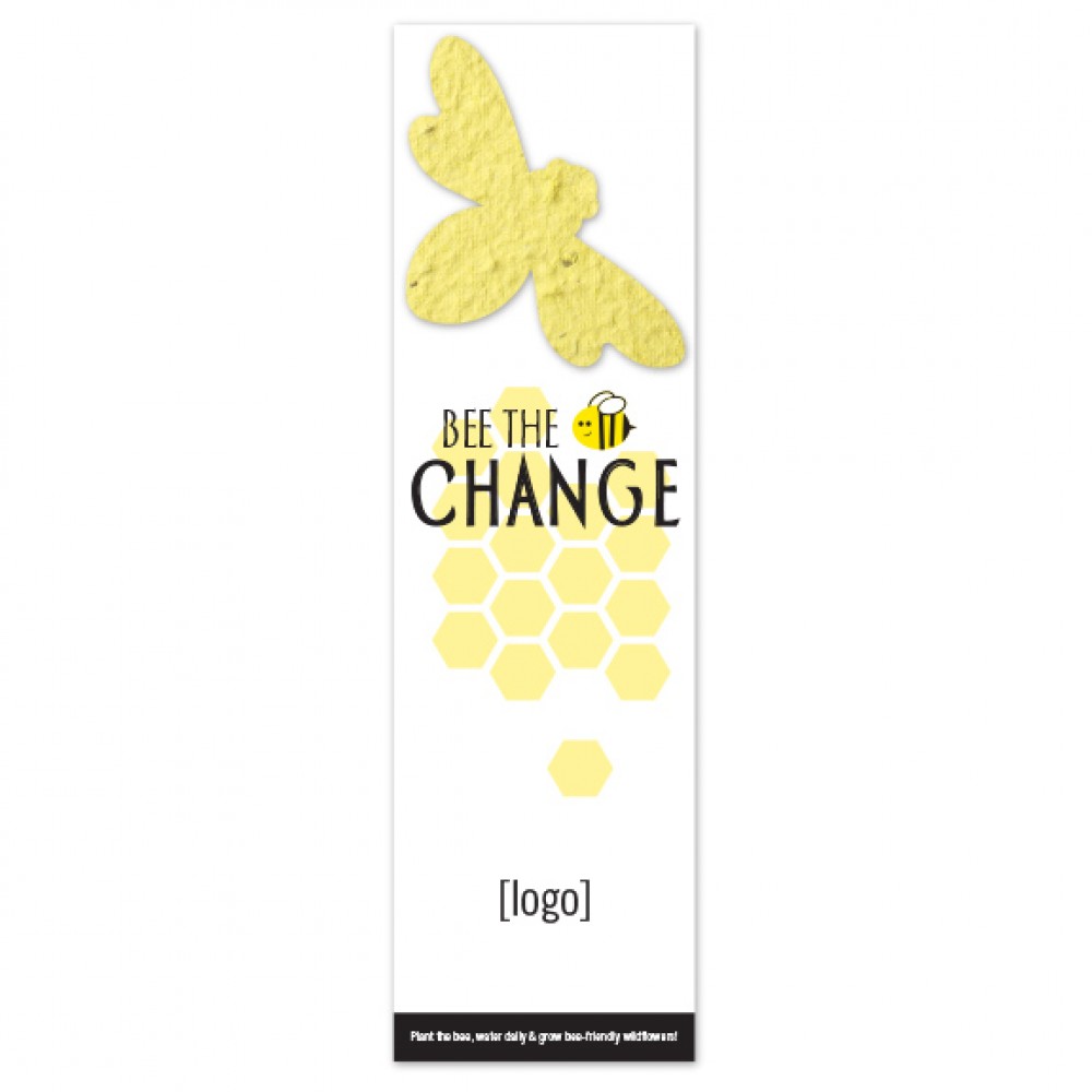 Customized Seed Paper Save The Bees Shape Bookmark