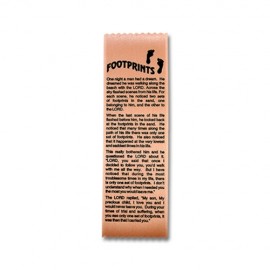 Customized 2" x 8" Stock Ribbon "FootPrints" Bookmark