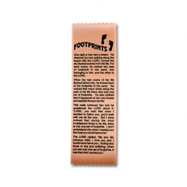 2" x 8" Stock Ribbon "FootPrints" Bookmark with Logo  2" x 8" Stock Ribbon "FootPrints" Bookmark with Logo