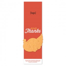 Seed Paper Thanksgiving Shape Bookmark with Logo