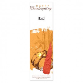 Seed Paper Thanksgiving Shape Bookmark - Design G with Logo  Seed Paper Thanksgiving Shape Bookmark - Design G with Logo