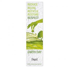 Earth Day Seed Paper Bookmark - Design S with Logo  Earth Day Seed Paper Bookmark - Design S with Logo