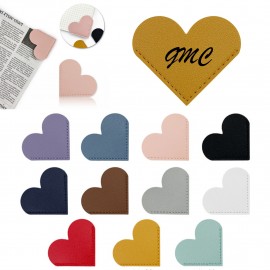 Customized PU Leather Heart Shaped Bookmark  Customized PU Leather Heart Shaped Bookmark