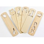 1.5" x 6" - Engraved Baltic Birch Promotional Bookmarks - USA-Made Branded