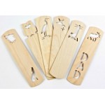 1.5" x 6" - Engraved Baltic Birch Promotional Bookmarks - USA-Made Branded