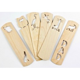 1.5" x 6" - Engraved Baltic Birch Promotional Bookmarks - USA-Made Branded