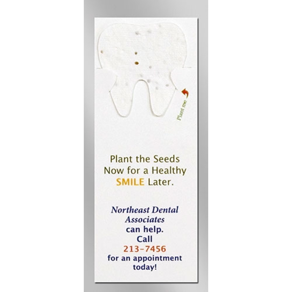 Tooth Floral Seed Paper Pop-Out Bookmark with Logo