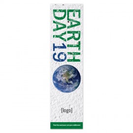 Earth Day Seed Paper Bookmark - Design F with Logo  Earth Day Seed Paper Bookmark - Design F with Logo
