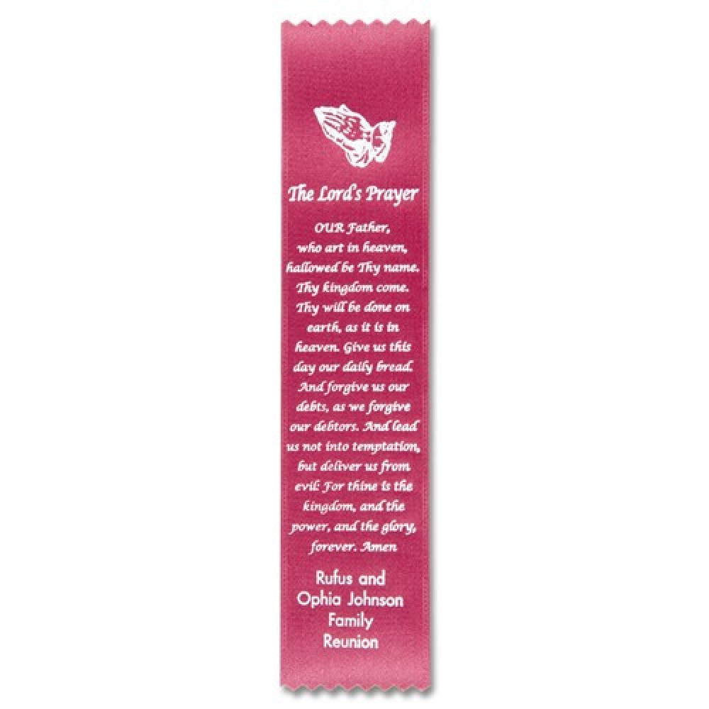 2"x9" Personalized Prayer Ribbon Bookmark with Logo
