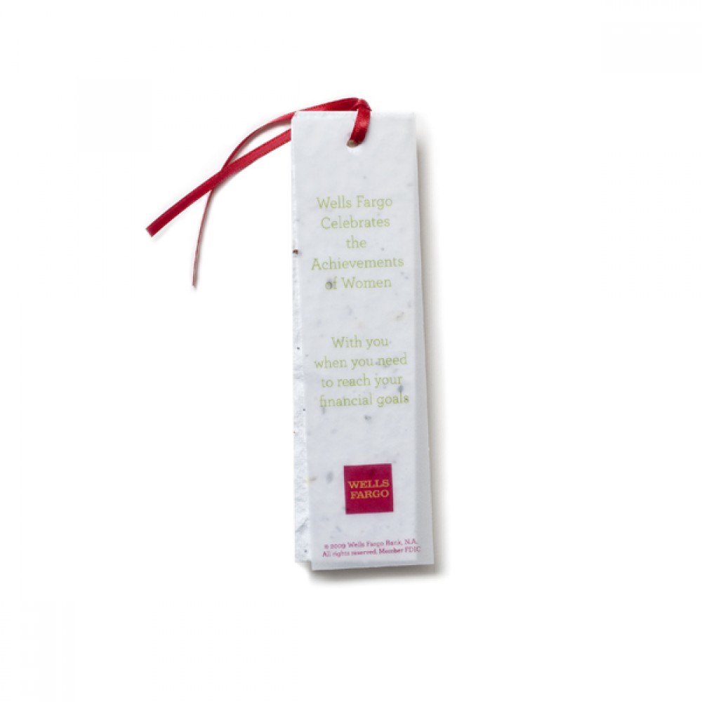 Custom Imprinted Small Vellum and Seed Paper Bookmark Custom Imprinted Small Vellum and Seed Paper Bookmark