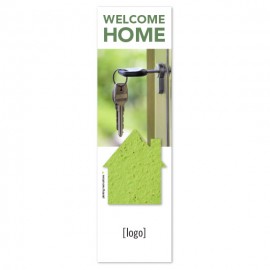 Logo Branded Seed Paper Real Estate Shape Bookmark - Design D