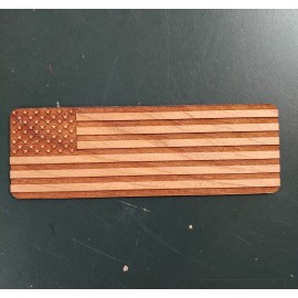Customized 2" x 6" American Flag Hardwood Bookmarks