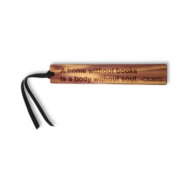 Small Real Wood Bookmark Slim (LAKEWOOD) with Logo