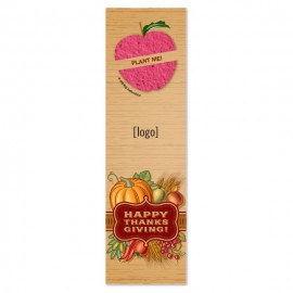 Seed Paper Thanksgiving Shape Bookmark - Design E with Logo