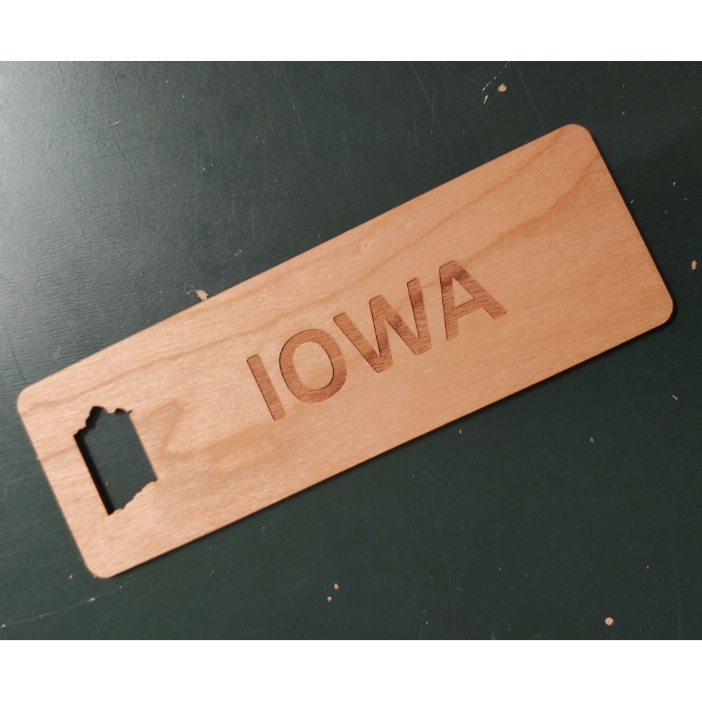 Personalized 1.5" x 6" - Iowa Hardwood Bookmarks