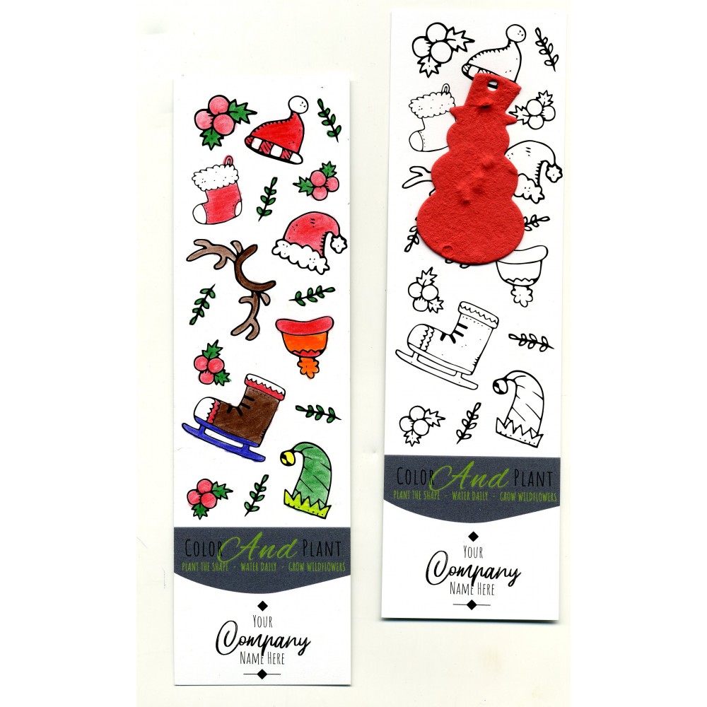 Coloring Bookmark - Snowman with Logo