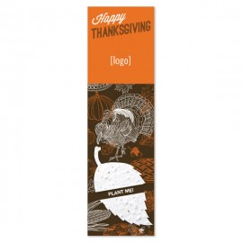 Seed Paper Thanksgiving Shape Bookmark with Logo
