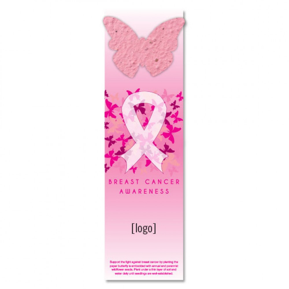 Personalized Breast Cancer Awareness Seed Paper Shape Bookmark