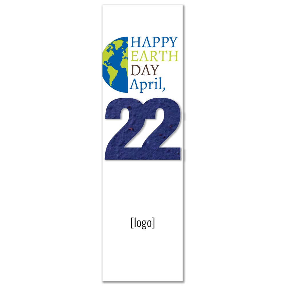 Seed Paper Earth Day Shape Bookmark with Logo