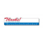 Logo Branded Plastic Bookmark - 1.75x8 Laminated "Thanks" Shape -14 pt.