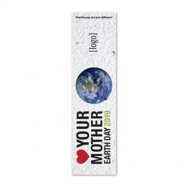 Small Seed Paper Earth Day Bookmark - Design B with Logo  Small Seed Paper Earth Day Bookmark - Design B with Logo