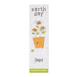 Small Seed Paper Earth Day Bookmark with Logo