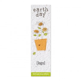 Logo Branded Small Seed Paper Earth Day Bookmark - Design G  Logo Branded Small Seed Paper Earth Day Bookmark - Design G