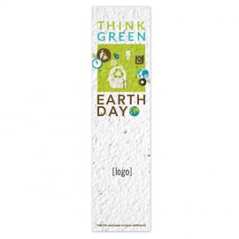 Promotional Earth Day Seed Paper Bookmark - Design V  Promotional Earth Day Seed Paper Bookmark - Design V