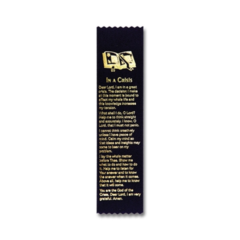 Custom 2"x8" Stock Prayer Ribbon "In A Crisis" Bookmark