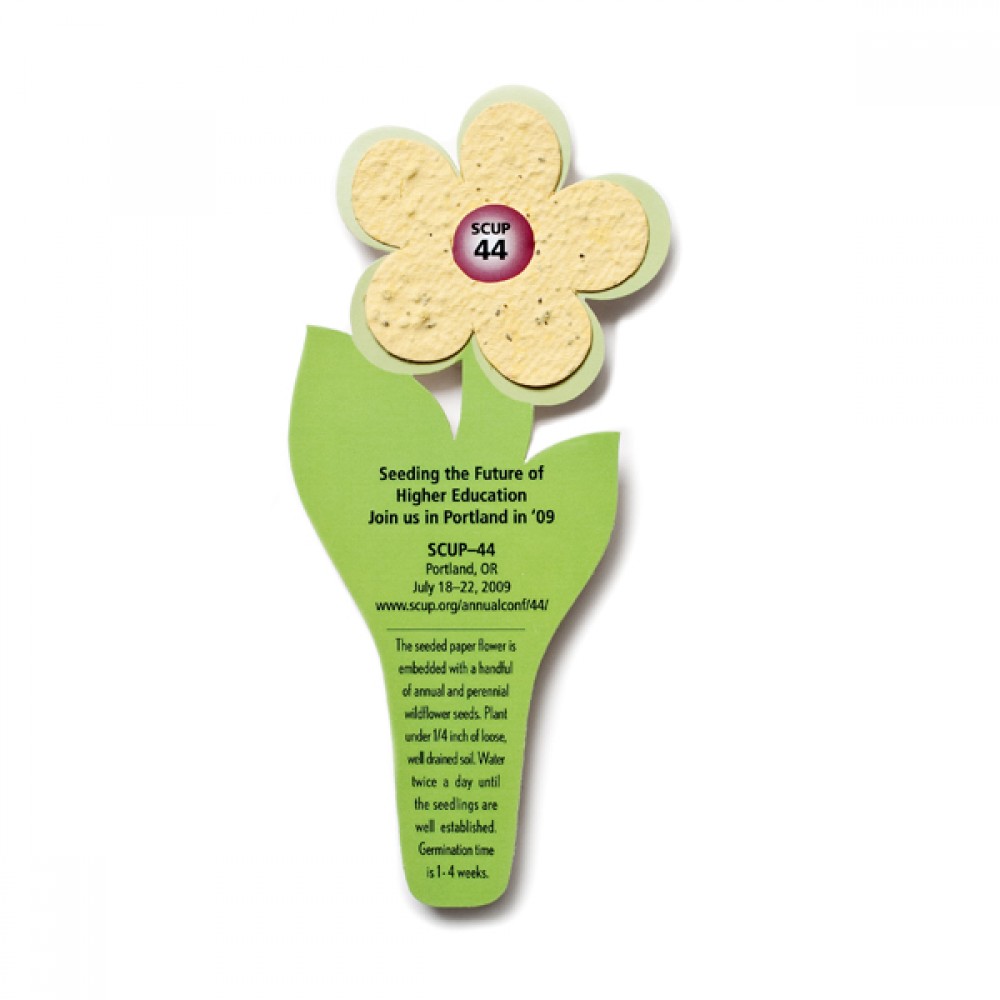 Seed Paper Flower Bookmark with Logo Seed Paper Flower Bookmark with Logo