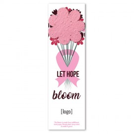 Breast Cancer Awareness Seed Paper Shape Bookmark with Logo