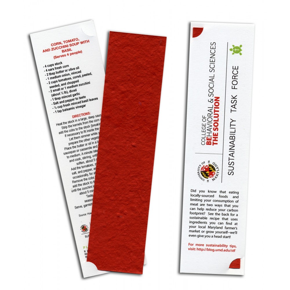 Personalized Recipe Bookmark w/Seeded Paper