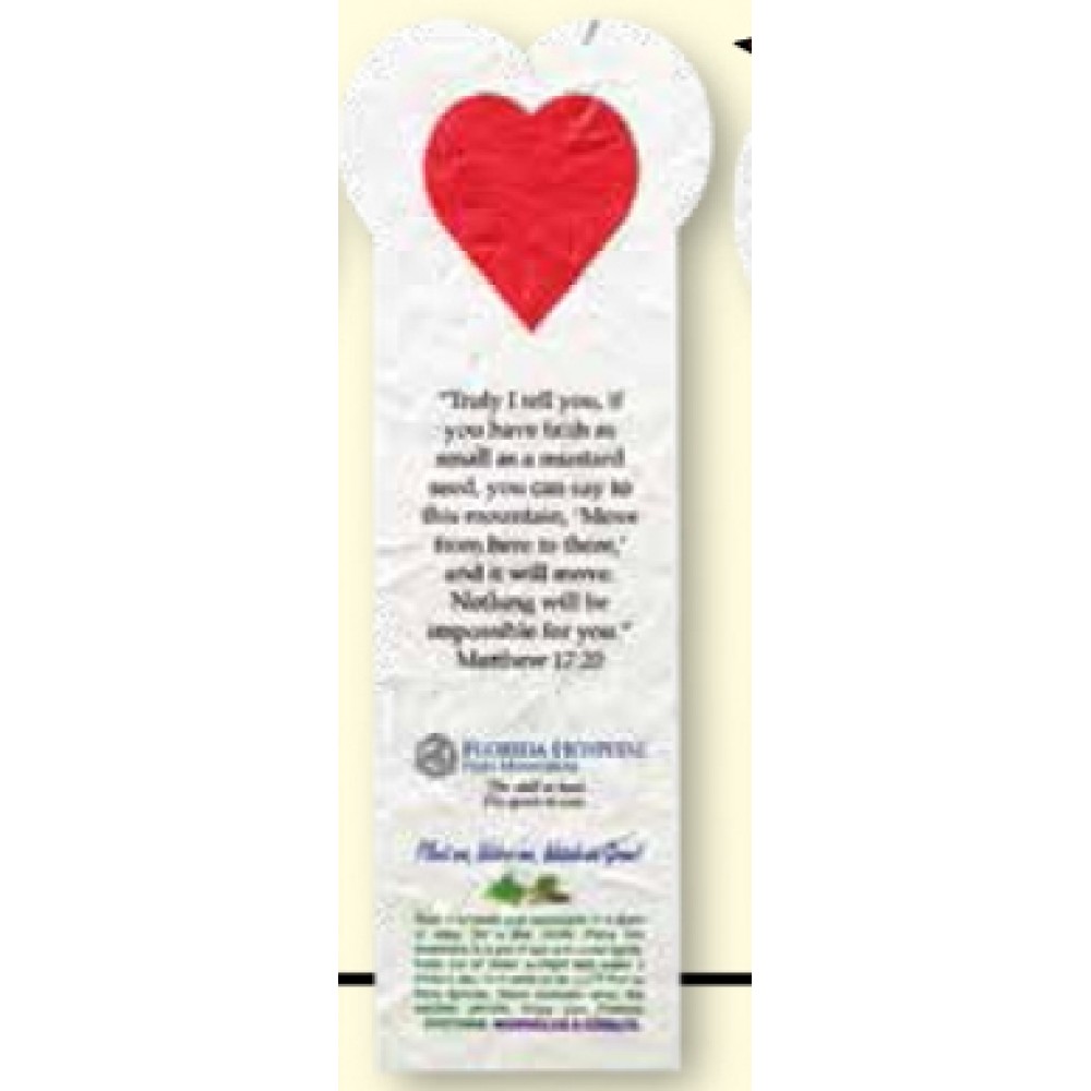 Heart Floral Seed Paper Stock Die Cut Bookmark with Logo