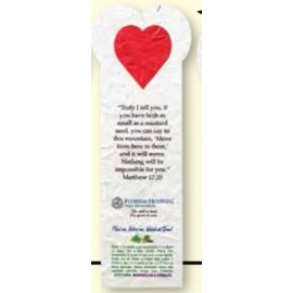 Heart Floral Seed Paper Stock Die Cut Bookmark with Logo