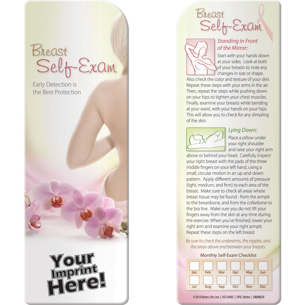 Bookmark - Breast Self-Exam: Early Detection is the Best Protection Custom Imprinted Bookmark - Breast Self-Exam: Early Detection is the Best Protection Custom Imprinted